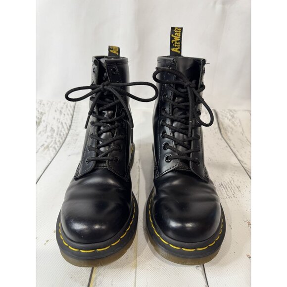 Dr. Martens AirWair 1460 Smooth Leather Black Womens Boots Size 7 US / 5 UK With - Picture 1 of 6